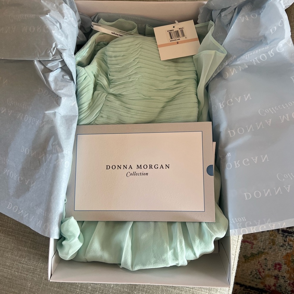Donna Morgan Mint green/sea foam green bridesmaids dress cocktail dress